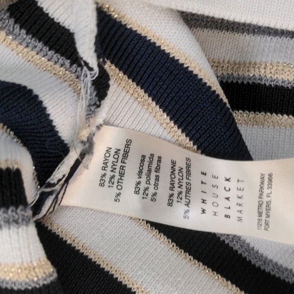 White House Black Market Seaside Stripe Pullover - Size M - Picture 8 of 9